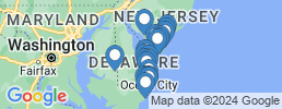 mapa de operadores de pesca en Rehoboth Beach