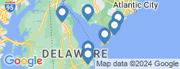 mapa de operadores de pesca en Delaware Bay