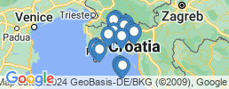 mapa de operadores de pesca en Pinezići