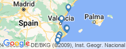 map of fishing charters in Valencian Community