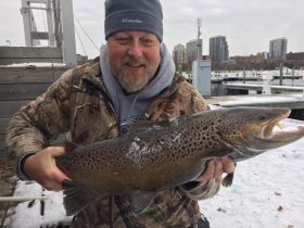 Another colored up Brown Trout on tube jig.