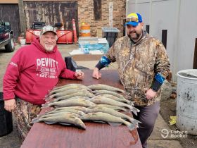 Detroit River Spring walleye jigging 