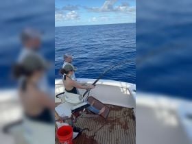 Grace on a big Blue Marlin