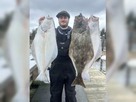 A few halibut with one of our trusty seworhty 