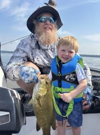 2and half year old catching Smallies! 
