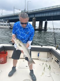Caught striper blues and bullray 