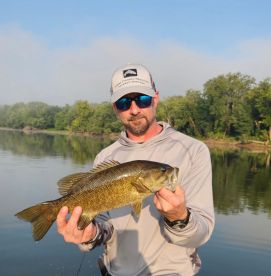 Very nice river smallmouth caught in late summer.