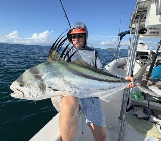 Big roosterfish and giant jacks