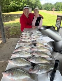 Trolling for limits of crappie on Grenad