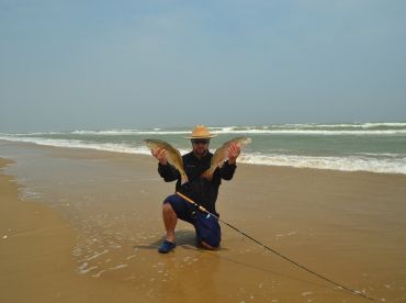 Limit of redfish on lures from the surf this day.