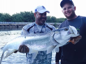 Tarpon #4 estimated at 60 lbs. Fishing Monster Tarpon at Puerto Rico