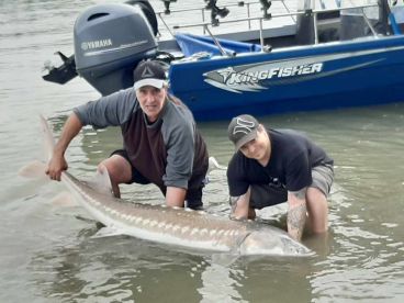 Steve learned that Sturgeon fishing ain't easy.