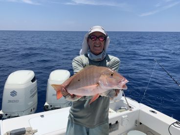 Steve with a nice keeper Mutton Snapper