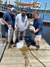 Fighting big strong fish