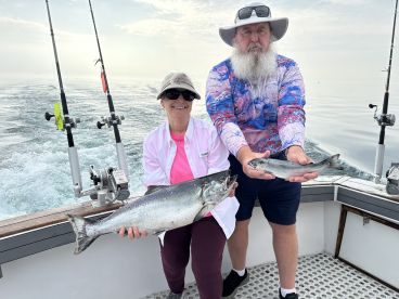 King salmon and coho salmon 