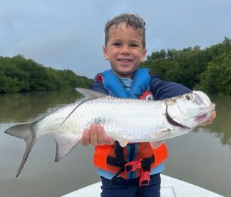 My 5 year old caught his first Tarpon!