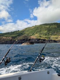 Beautiful view of Sao Miguel coastline + we caught fish!!!!