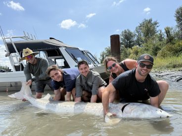 8 hour sturgeon trip on the Fraser River with Kolby 
