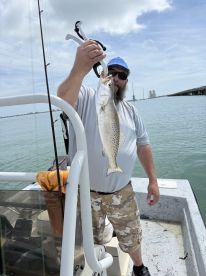 Rough day on the water but he still got us on fish.