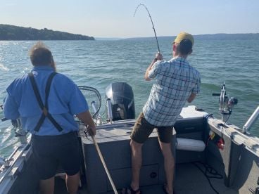 A. Fine morning on Cayuga Lake with a fine Captain 