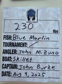 Caught a 230 lb. Marlin - Thanks Captain John