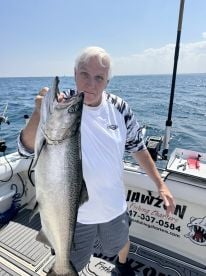 Captain Jim and Mate Mike were awesome!!! We had Great Time and looking forward to book again next year. Captain was extremely knowledgeable of Lake Michigan overall Hot spots and was proven by the large King Coho and Brown trout we caught.