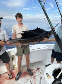 Our main objective was catching sailfish. We have two kids who each caught adult sailfish. We are having them mounted by Gray’s Taxidermy. Captain Tim, and deck hand Tom had the skill to know where to look for them and how to catch them.