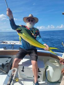 The captain and deckhand worked very hard at getting us a dorado.