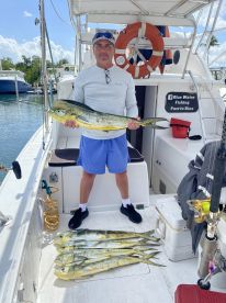 marlin shook us loose but mahi take the day