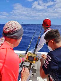 First time in the ocean by a fishing boat.