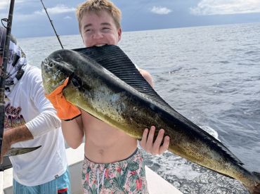 First time fishing in the sea.